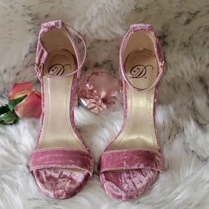Velvet ankle Strap Heel